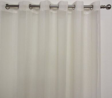 ALLUSION PEARL - Woven decorative sheer eyelet curtain 300cm wide x 221cm drop