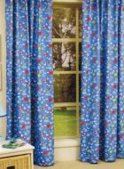 Blue Blockout curtains concealed tab top Beach Theme