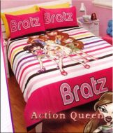 BRATZ DOUBLE BED QUILT COVER SET Striped Bright