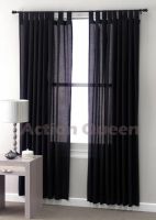 CLUB LINEN Jet Black SHEER curtains 180x2x213cm suitable for halloween party