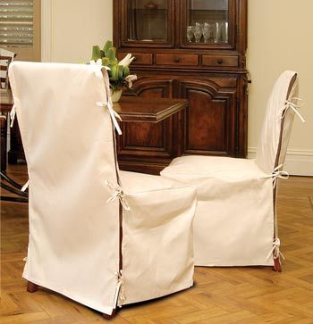 CHAIR COVERS COTTON NATURAL LONG LENGTH 2 PER PACK 
