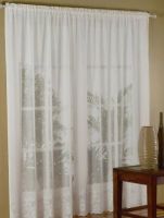 LACE CURTAINS 6M x 213cm WHITE WILDFLOWER DESIGN ROD POCKET Almost sold out