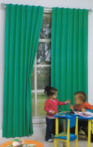 Blockout Curtains for Kids Concealed Tab Top Mint Green 