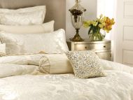 Linen House Cushion Cover Classic Collection HAMPSTEAD IVORY with beading jewels 30x30cm