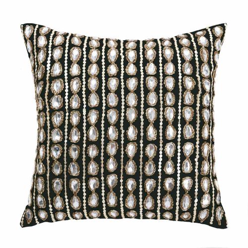 Cushion cover VALERIA BLACK sequins beads jewels 35x35cm