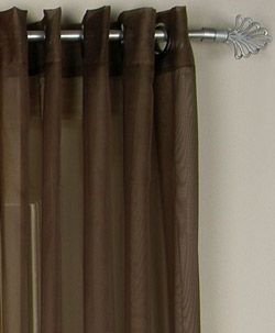 Eyelet sheer voile curtains pair 2x150x221 DONKEY CHOCOLATE BROWN New