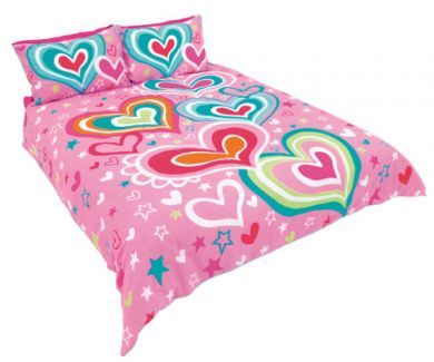 HAPPY HOUSE PINK QUEEN QUILT COVER SET FUNKY TOWN and 2 throw cushions