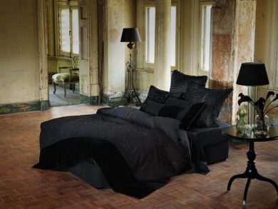 Linen House Isadora Queen Bed Quilt Doona Cover Set black - sequins and jewells