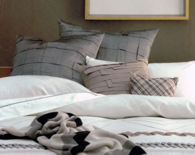Linen House European Pillow Cases 2 x 65x65cm Faux Silk Silver Odeon