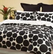 Black and White King Quilt cover set plus Euro pillowcases pebbles by DECO New