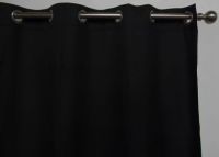 HARLOW Eyelet Blockout Ready Made Curtain 1x140x221cm Pitch Black Soft Drape