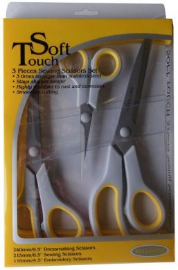 Soft Touch 3 pieces Sewing Scissors Boxed Set NEW