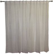 Sheer Concealed Tab Top Curtain WHITE PAIR 2x140x221cm with flocking design New