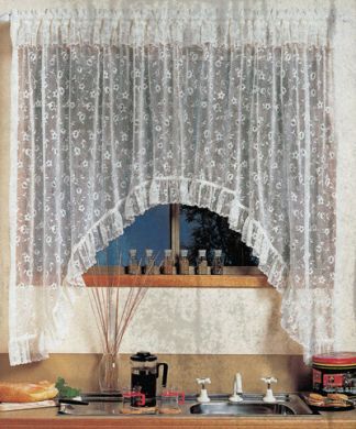 Simone Jardiniere Lace Curtain To Fit 150cm wide x 137cm drop WHITE shabby chic Made in Australia