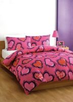 SINGLE BED quilt cover set pink girls bedding Funky Hearts