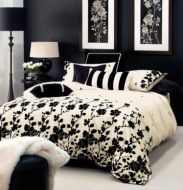 LINEN HOUSE CREAM BLACK King bed quilt cover VERONA New