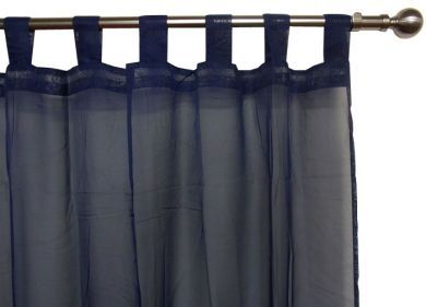 NAVY VOILE CURTAIN Tab Top 120x213cm New